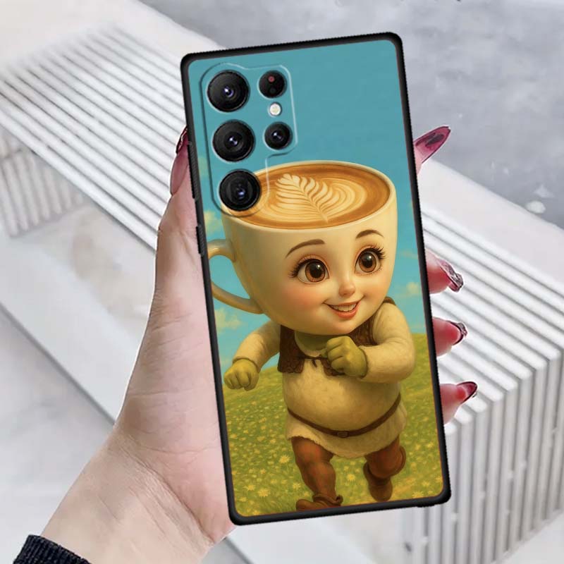 Tung Tung Tung Sahur Pattern For Samsung Galaxy S26 S25 S24 S23 S22 S21 S20 Ultra Plus FE 5G Black Soft TPU Phone Case