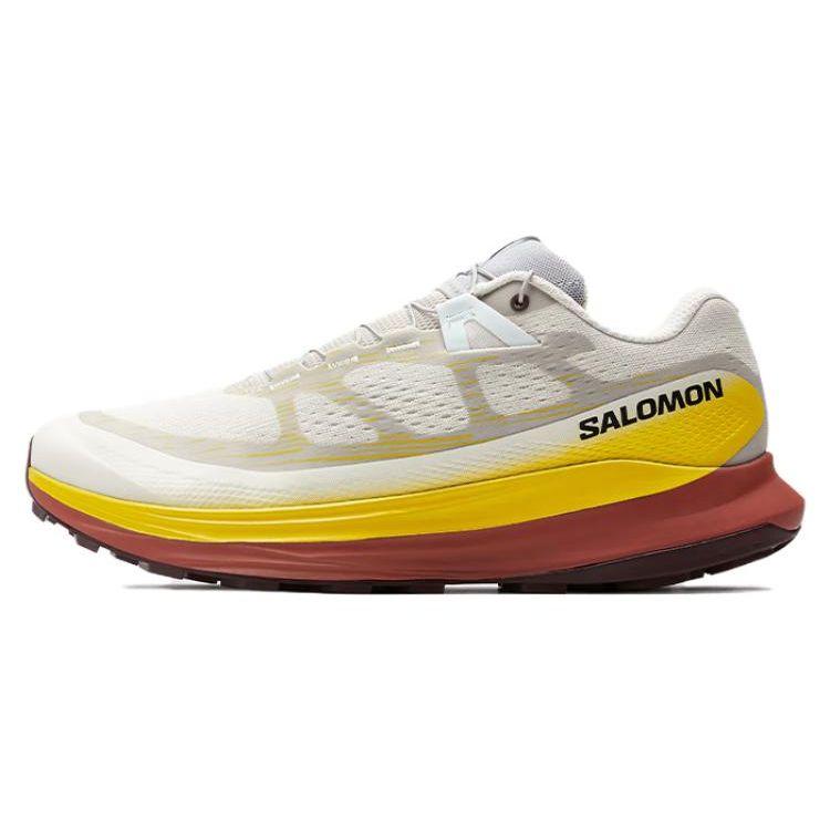 SALOMON Ultra Glide 2 Trendy Comfortable Versatile Fabric Non-Slip Durable Low-Top Rubber Trail Running Shoes Men Sneaker Beige Red 472122