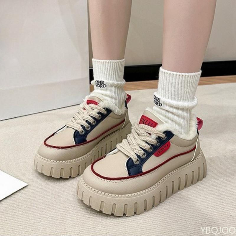 Fashion Winter new thickened warm board shoes for women's casual thick soled simple comfortable daily casual women's sports shoes