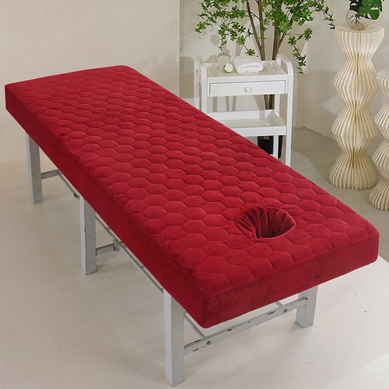 Spa Massage Bedspread Physiotherapy Beauty Salon Bed Fitted Sheet With Face Hole Thicken Elastic Quilted Therapy Bed Cover