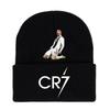 CR7 Knit Black Football Hat - Unisex, Versatile, Warm for Autumn & Winter