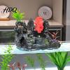 Artistic Fish Tank Decor Aquarium Spinning Waterwheel Ornament Mini Rockery Mountain Waterwheel