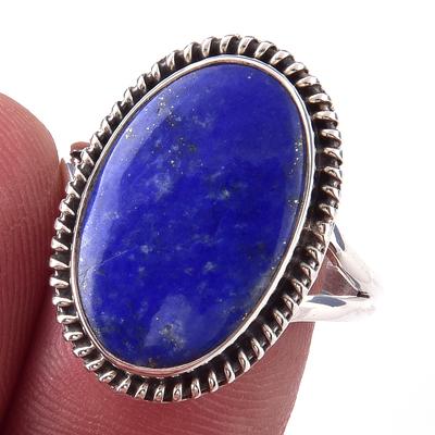 Natural Lapis Lazuli Gemstone Handmade 925 Solid Sterling Silver Ring S.9 s6D94