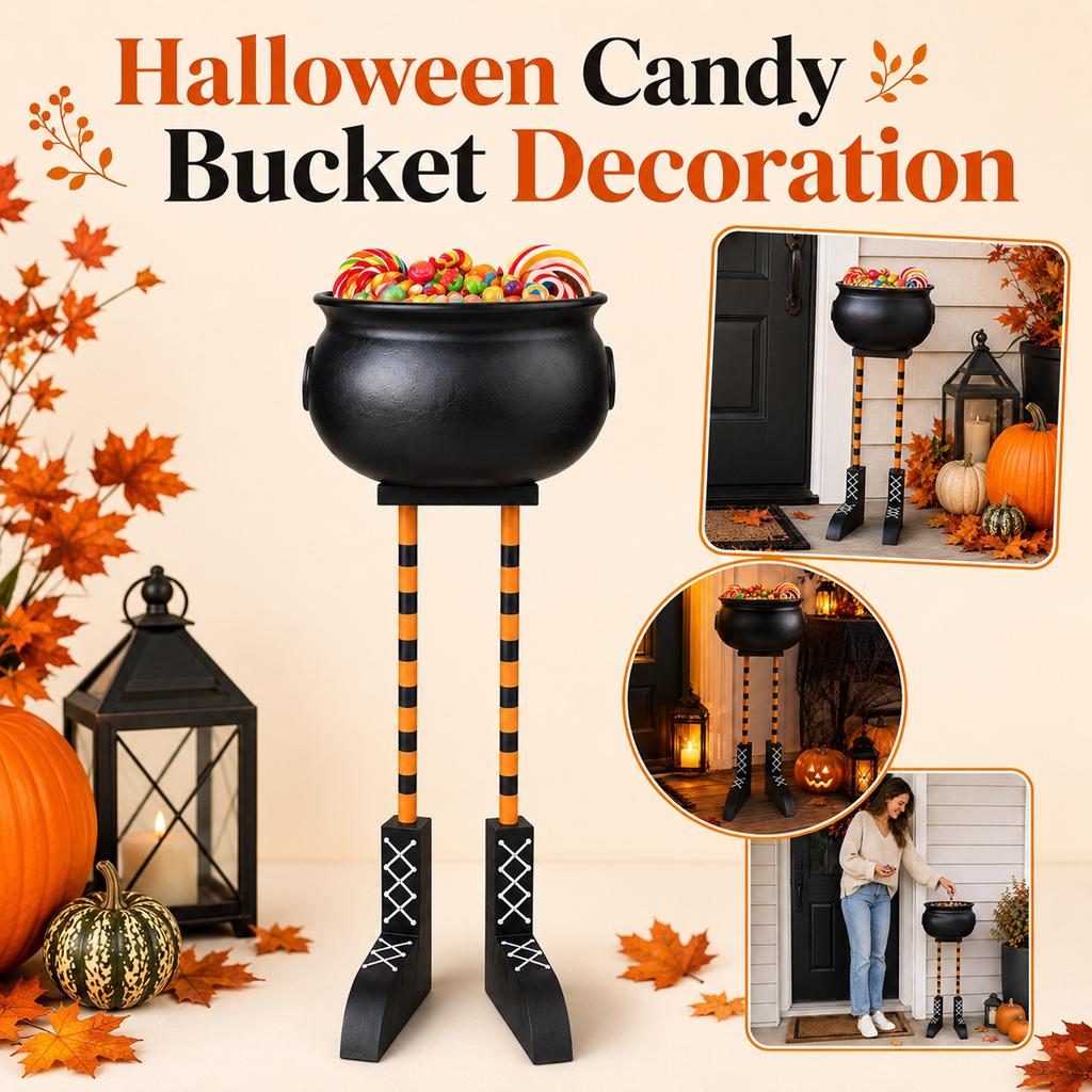 Halloween Witch Legs Candy Dish and Witch Outdoor Front Porch Yard Party Decorations