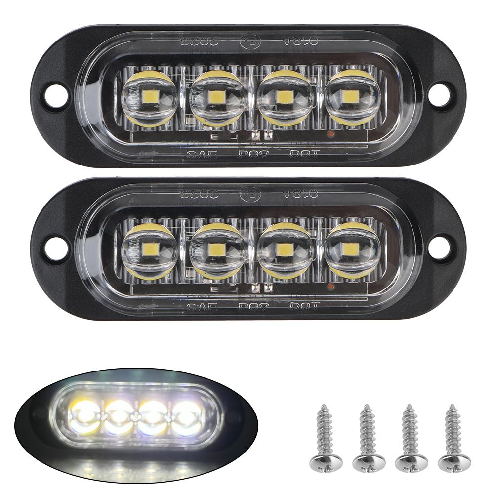Universal DC 12V 24V Car Truck Trailer Beacon Lamp LED Side Light 4LED Waterproof Warning Light Marker Light