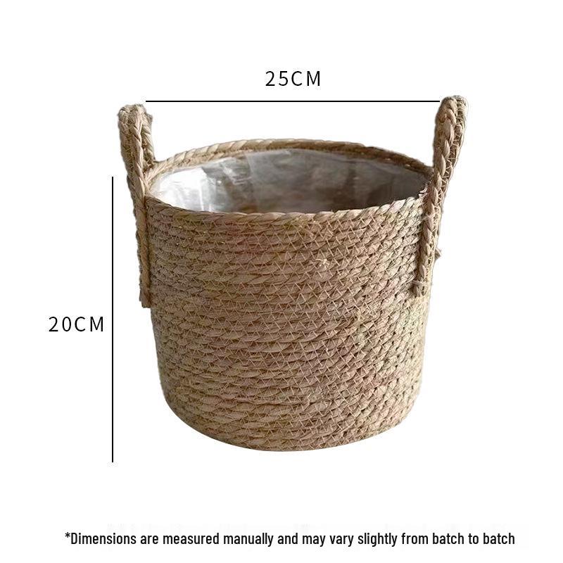 

Rattan Handbag Nordic Retro Style Flower Basket - Straw Weaving DIY Materials