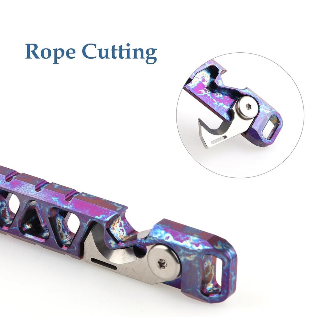 Hamans Titanium EDC Prybar with Bottle Nail EDC Opener, 4.3-inch Multi-Tool, Crowbar, Puller, Pocket-Sized Multi-Tool