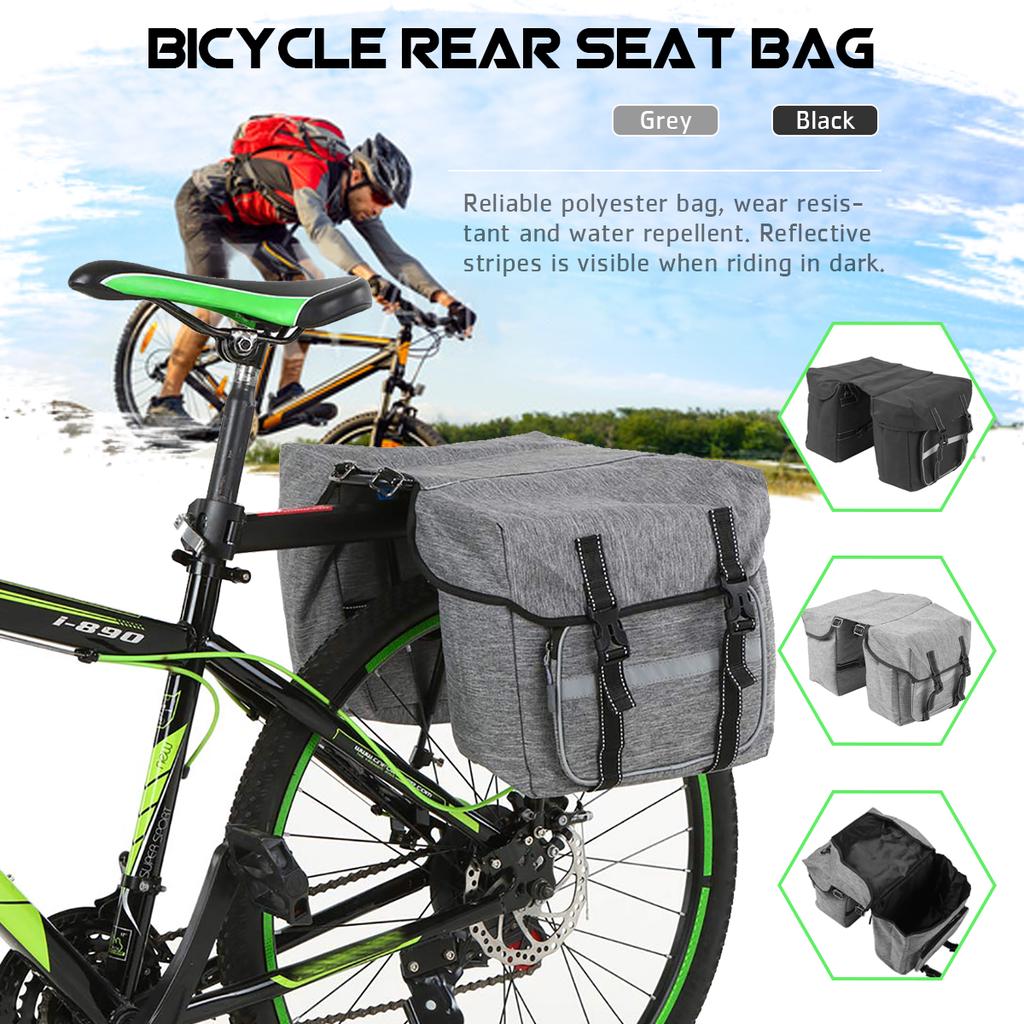 Bicycle Front Beam Bag Bike Double Side Panniers Rear Rack Tail Seat Trunk Bag