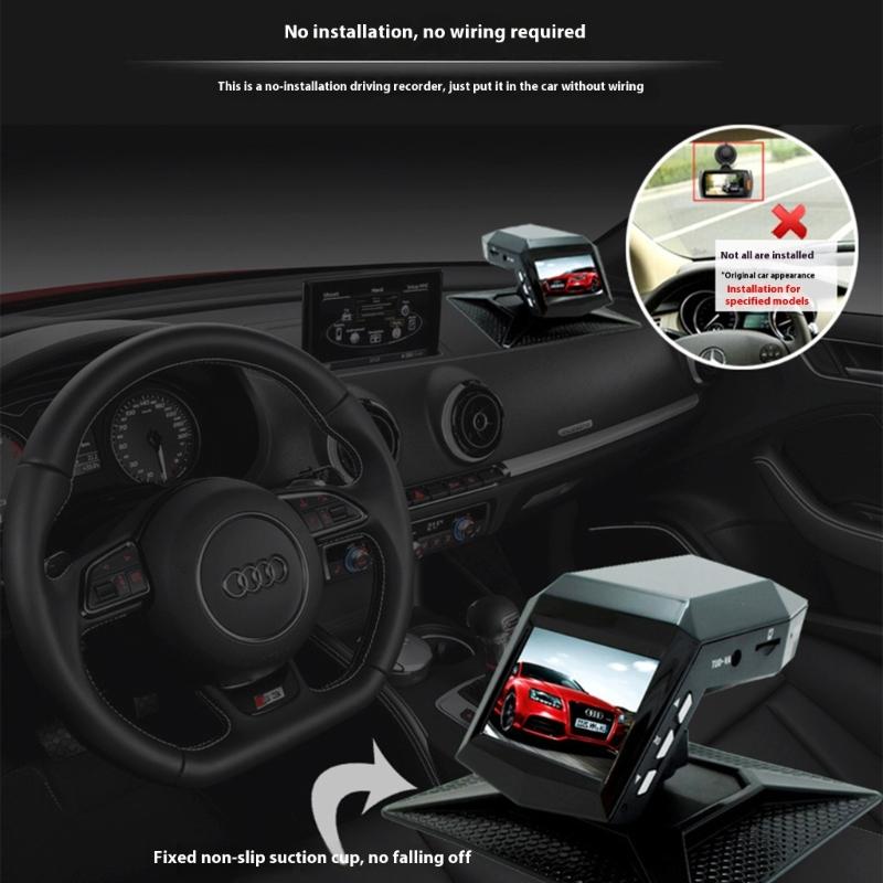 Front Windshield Car Camera No Wiring Required Night Mode 140° Wide View Loop Recording Built In G Sensor For Accident Protection