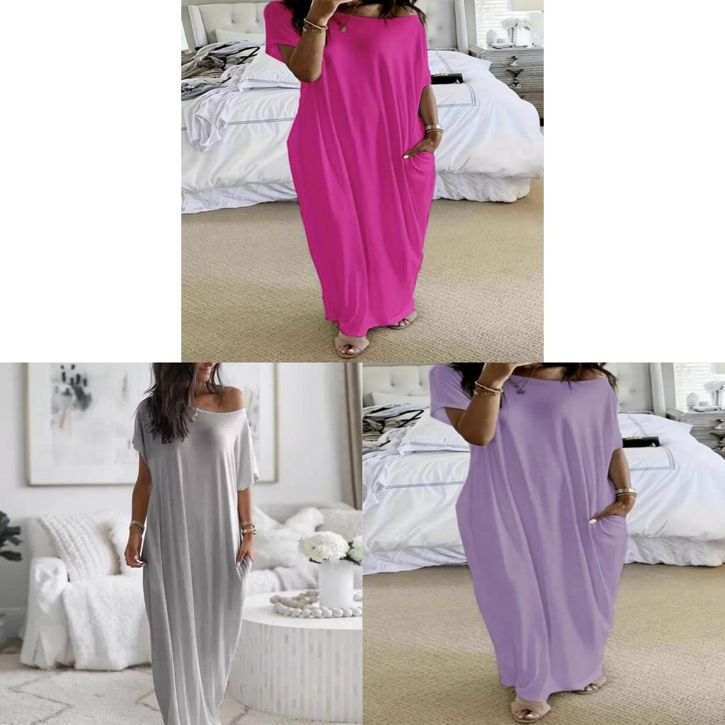Robe Longue en Soie de Lait avec Motif Assemblé pour un Style Décontracté d'Été