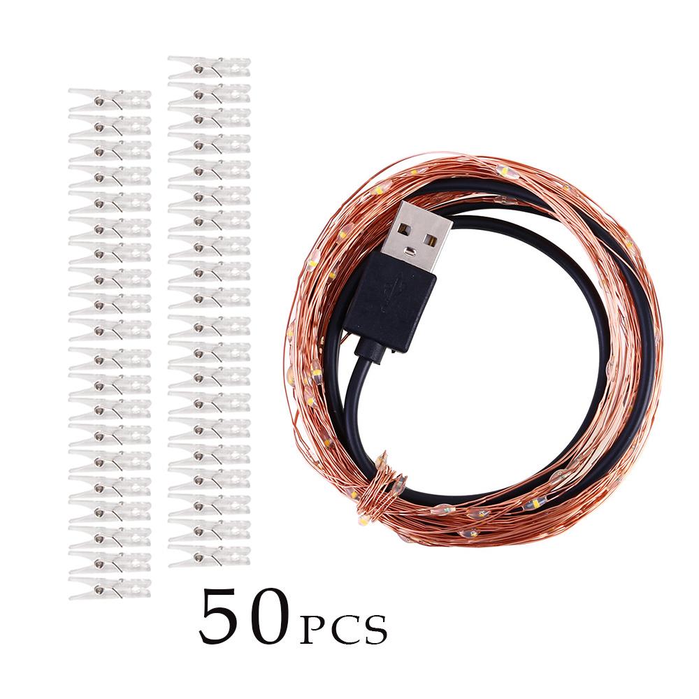 

10M 100LEDs Фотоклип USB-светодиоды Ламповая цепочка Декоративный светильник на батарейках 10M&100LED