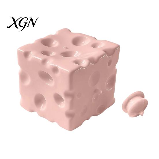 Classroom Sensory Toy Cheese Squeeze Slow Rising Stress Relief Soft Rebound Foam Texture Cube Fidget for Office Home Use