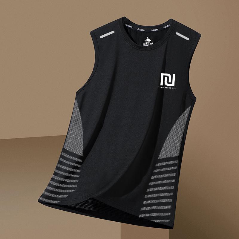 Gilet Sportivo da Uomo Estivo Asciugatura Rapida Traspirante Base Shirt Allenamento Spalle Larghe Senza Maniche Maglietta Tecnica Traspirante Top