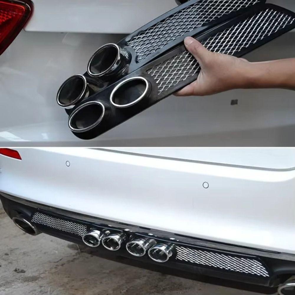 No Drilling Required False Exhaust Pipe Stickers Cool Design Vent Grid Exhaust  Car Decorative