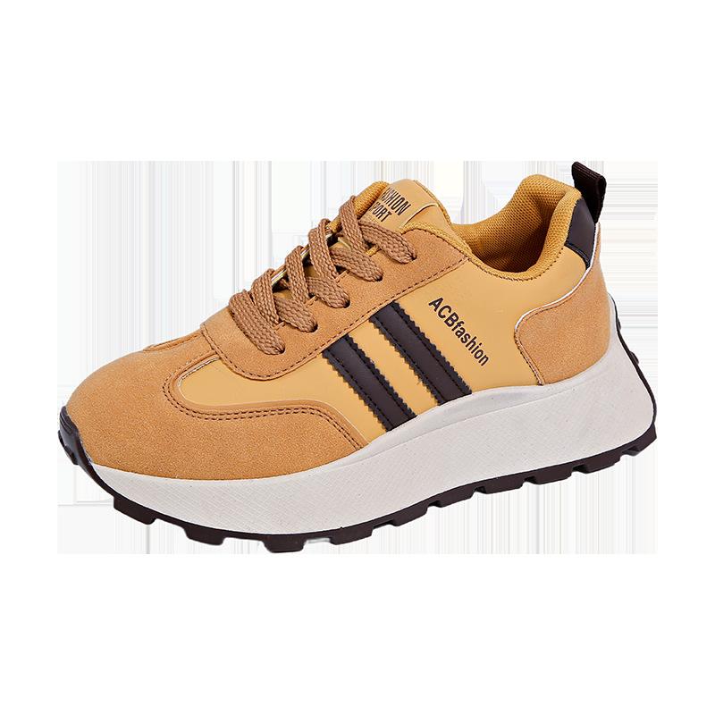 

New women s inner heightening moral training shoes 2025 sports shoes new Forrest Gump shoes sports shoes Internet celebrity dad shoes 40 жовтий