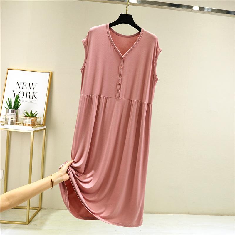 Letní volné šaty pro ženy, plus size, těhotenské, noční košile, nošené nad střední délku, sukně Aline
