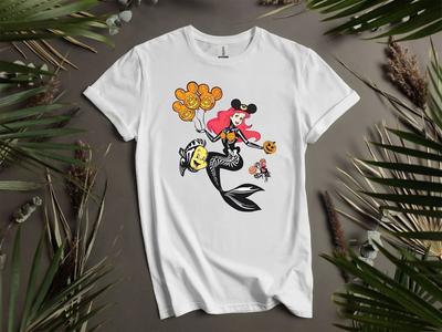 Ariel Princes Flounder Sebastian Skeleton Hoodie Tshirt Men Women Unisex AD28