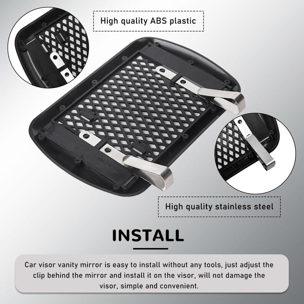 Car Sun Visor Vanity Mirror, Clip-On Automotive Makeup Sun-Shading Mirror, Universal Vehicle Sun Visor Cosmetic Vanity Mirror For Women Girls,