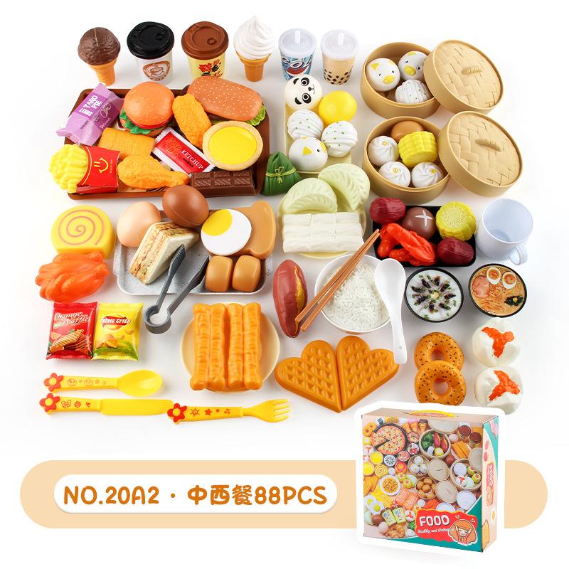 Children'S Educational Simulation Kitchen Food Set, Steamer Bag, Sushi Fritters, Breakfast Burger Set, Play House Toys