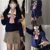 Japanese Style JK Uniform Knit Pullover - Versatile Layered Long Sleeve Top for Women (Autumn/Winter)