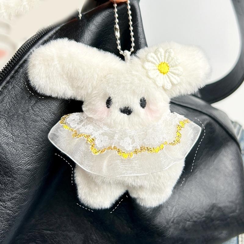 Plush Hanging Decors Soft Key Accessory Plush Key Holder Animal Shape Bag Charm Dog Plush Pendant Suitable for Girls