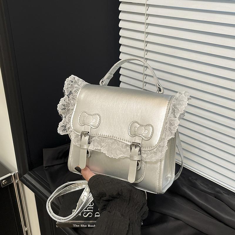 Sweet Lace Bow Handbag Fashion Design Popular Casual Shoulder Messenger Small Square Bag