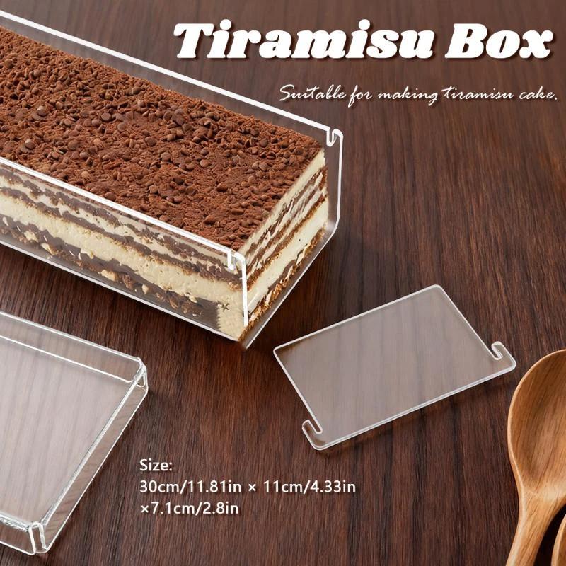 Transparente Tiramisu-Box Tiramisu-Behälter Multifunktional Acryl Stabil Rechteckig Backform Für Hochzeit Küche Bäckerei