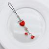 Acrylic Alloy Beaded Keychain Stylish Phone Pendant for Women Girls Elegant Keyring Gift Fashionable Bag Accessory