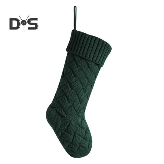 Large Knitted Christmas Stockings 18" Xmas Gift Stocking Hanging Decorations Festive Decor Candy Toys Bag Hanging Stocking for Mantel Window