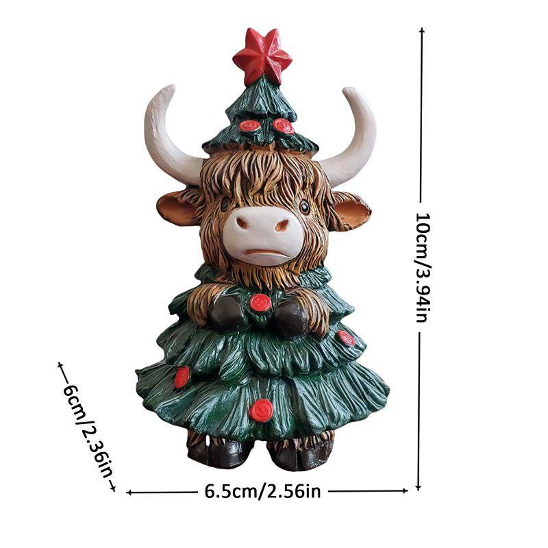 Halloween Christmas Cute Highland Cow Resin Ornament
