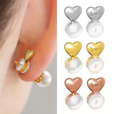6 piezas de sujetadores de silicona con forma de corazón para levantar pendientes, reemplazos para orejas caídas
