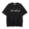 Off-White 2025 Sommer Neues Pinsel Pfeil Tintenspritzer Muster Bedrucktes Kurzarm T-Shirt für Männer und Frauen