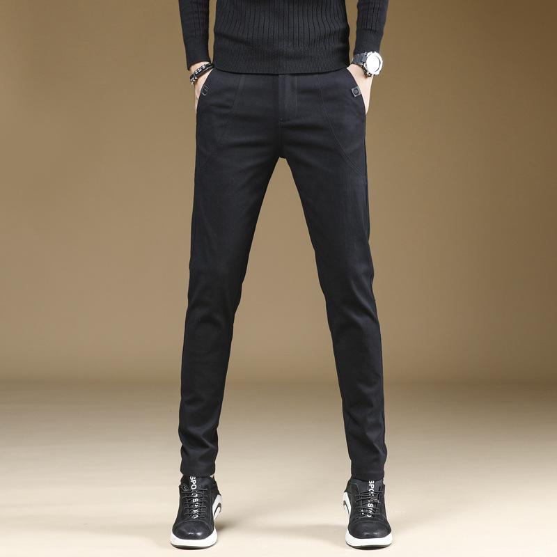 Spring And Autumn New Versatile Casual Pants Fashionable Business Straight Leg Small Foot Slim Fit Elastic Men'S Casual Sports Pants