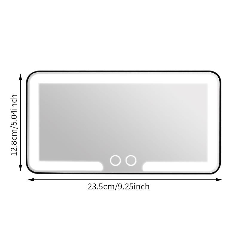 1Pc Portable Car Led Makeup Mirror Hd Mirror Three Gear Adjustment Sun Visor Plate Universal Interior Rear Mirror Vanity Mirror