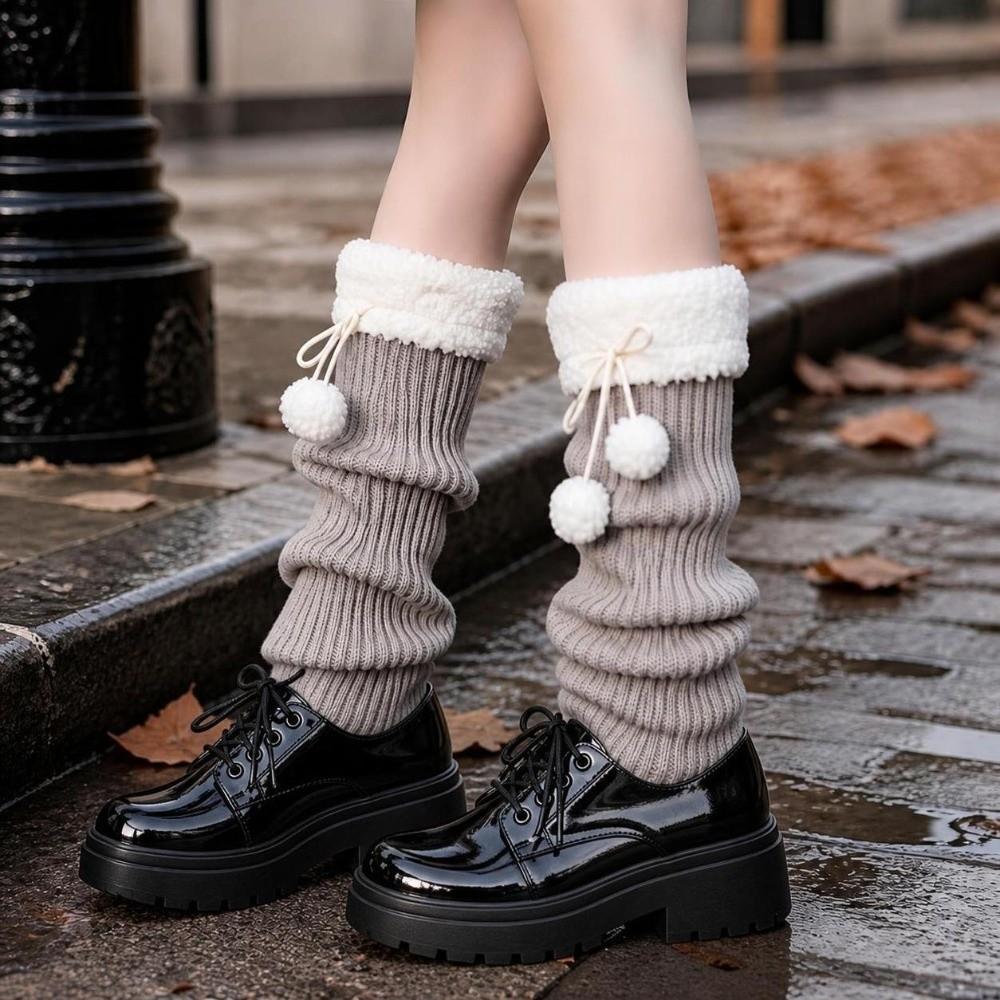 Gothic Slouchy Leg Socks Harajuku Fuzzy Cuff Leg Covers Lolita Leg Accessories For Women Girls
