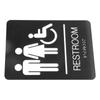 Bathroom Sign Self Adhesive Stylish Stainless Steel Raised Text Braille Handicap Bathroom Sign