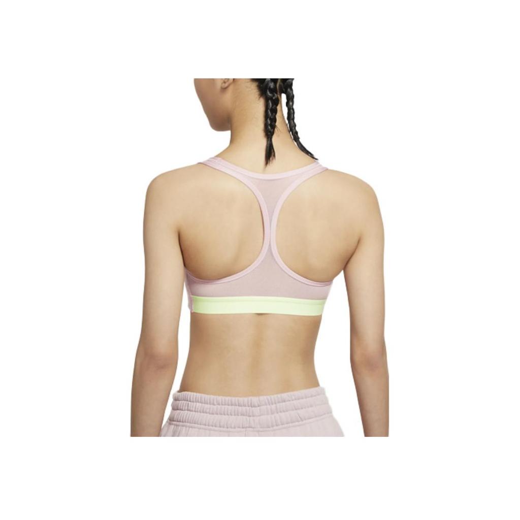 Nike Swoosh Color Block Logo Print Medium Support One-Piece Sports Bra Women Underwear Ceramic-Pink CZ4444-630