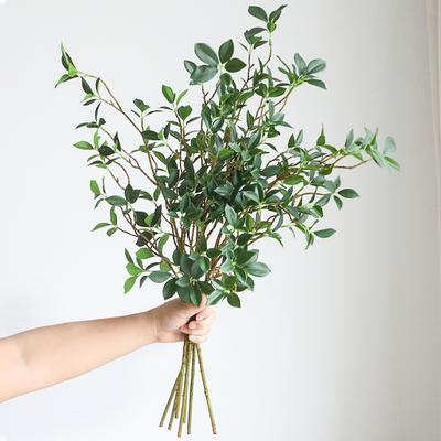 Echt wirkende Ficus-Zweig Künstliche Pflanzen 113cm Langer Zweig Gefälschte Grüne Pflanzen Vase Wohnzimmer Zuhause Hochzeitsdekoration Foto-Requisiten