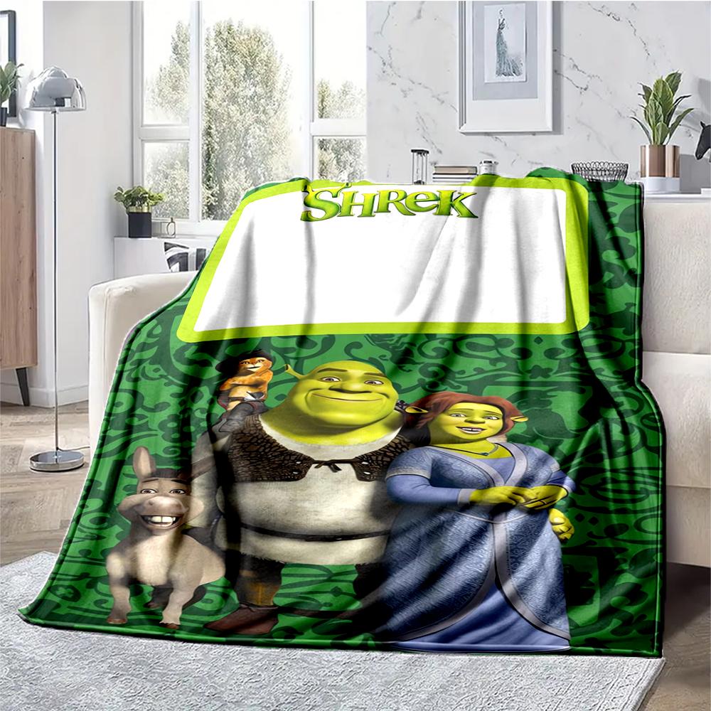 Coperta Stampata a Tema Shrek - Perfetta per Divano, Letto, Viaggio e Uso all'Aperto | Lavabile in Lavatrice, Accogliente e Durevole.