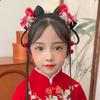 Flower Chinese New Year Headwear Bow Ancient Style Hairpin Simple Hanfu Hairpin  Baby