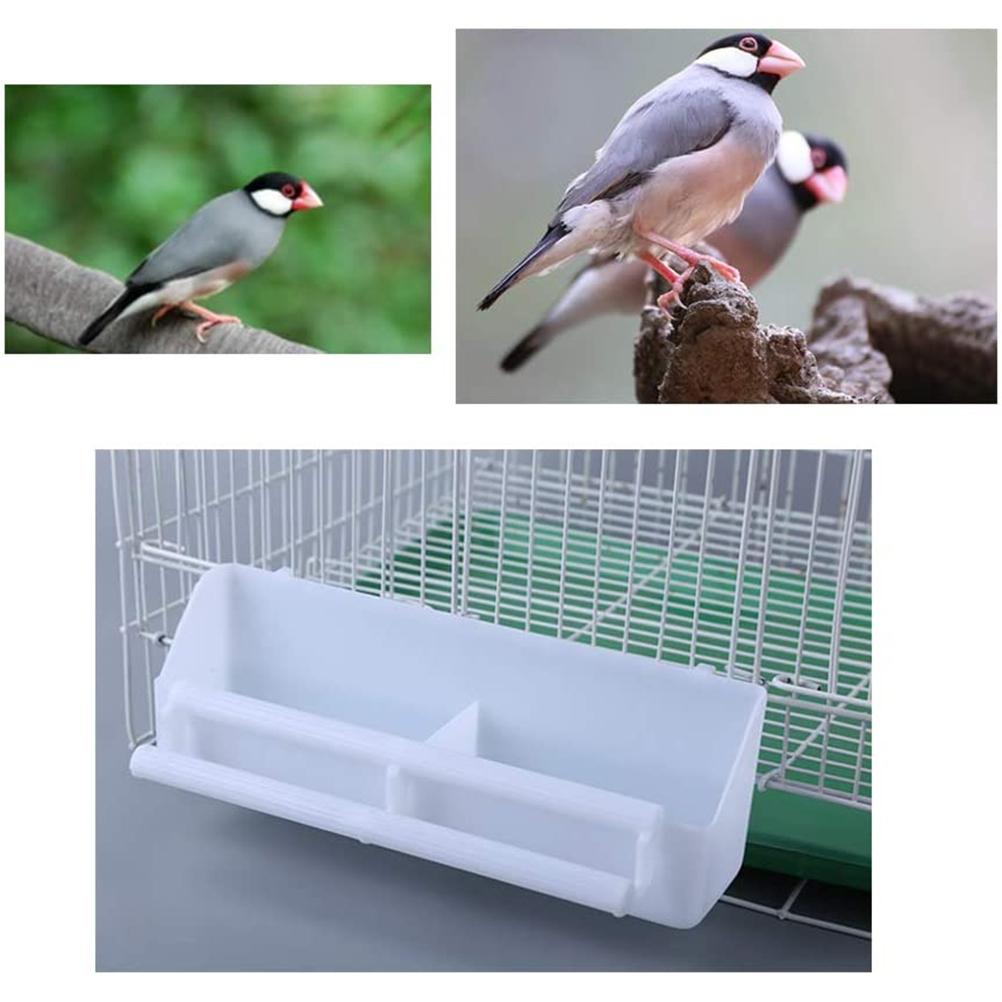 2PCS Plastic Bird Feeding Bowl Double Bird Cage Water Food Feeder Caged Plate Bird Feeder Water