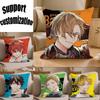 Manga GGiven BoyLove Square Sofa Pillow Cover Solid Color Living Room Home Decor Cushion Case