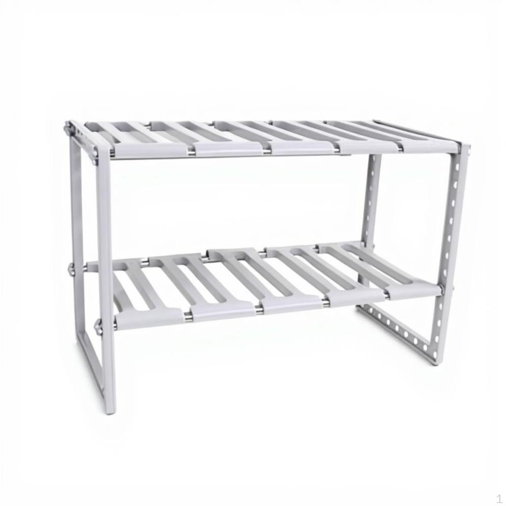 Kitchen Sink Organizer Rack, Adjustable, Pullextendable Sliding, Spacesaving, Cabinet Storage Grey