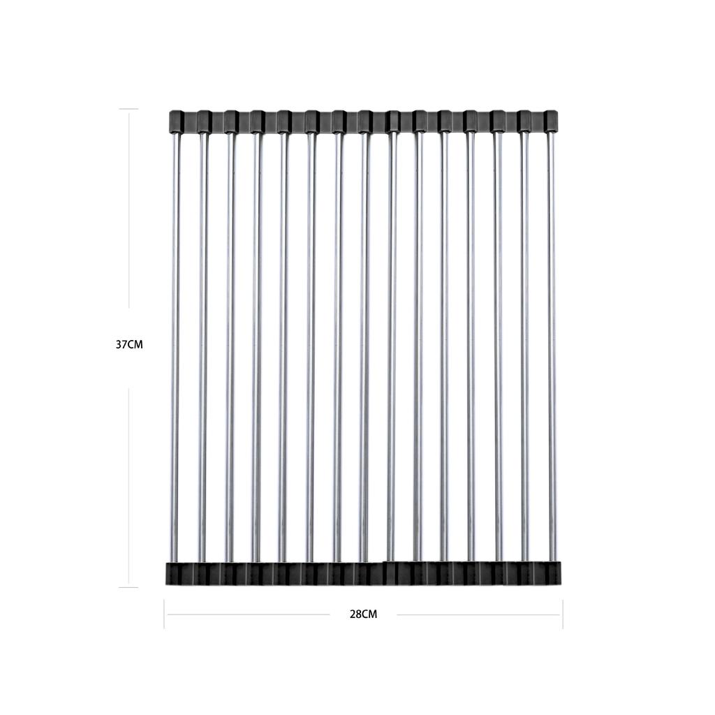 1pc Drain Rack Stainless Steel Kitchen Supplies Foldable Bowl Rack, Fruit Rack, Sink, Kitchen Storage Rack, Vegetable Control