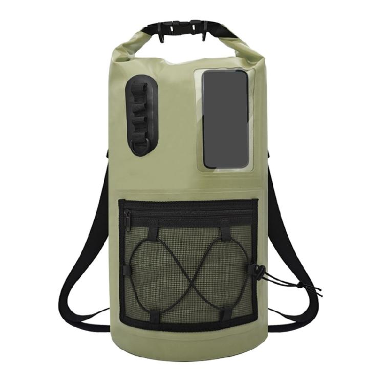 Hiking Day Dry Bag Backpack with PVC Roll Top Closure, Waterproof Storage Design and Front Outer Pocket Access
