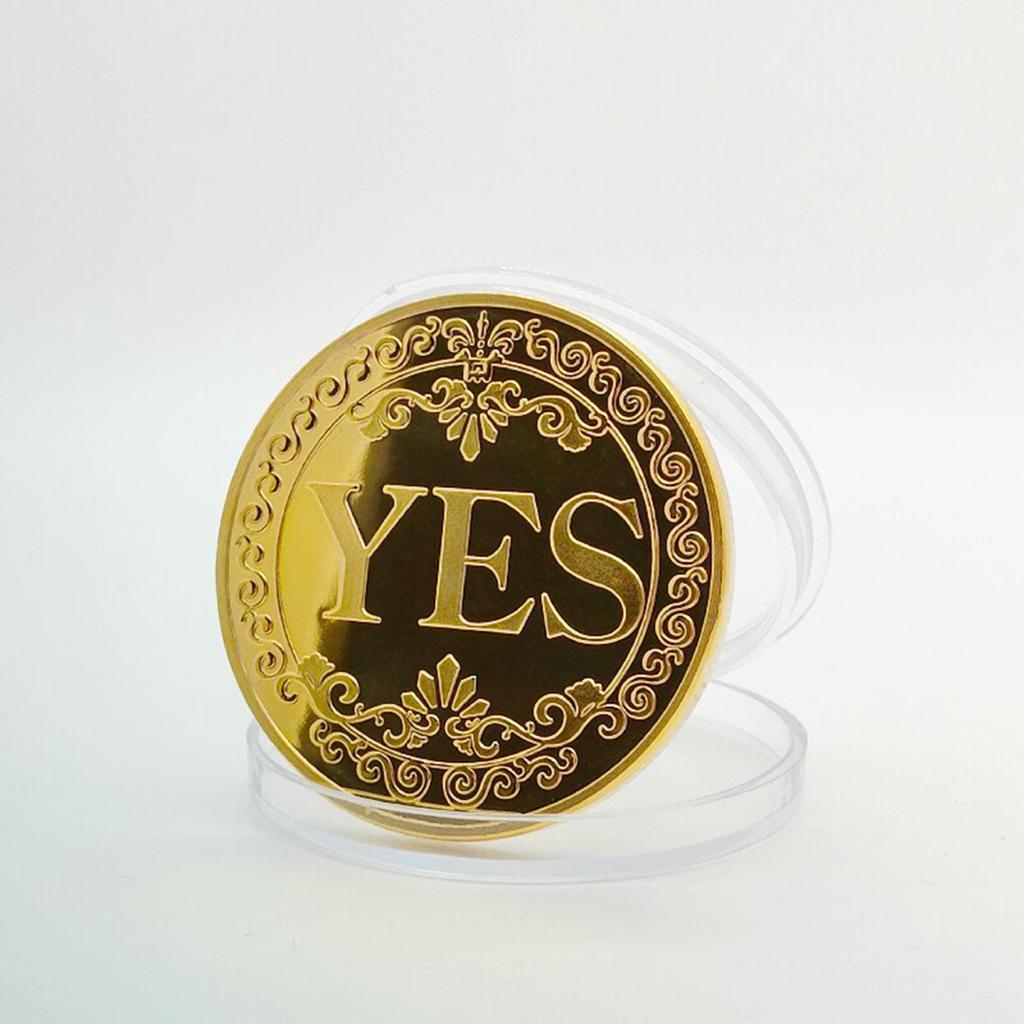 1 PZ Moneta Commemorativa in Bronzo Sì o No Souvenir Non-Valuta Oggetto di Scena per Gioco Monete per Decisioni Collezione Decorazione Artigianato