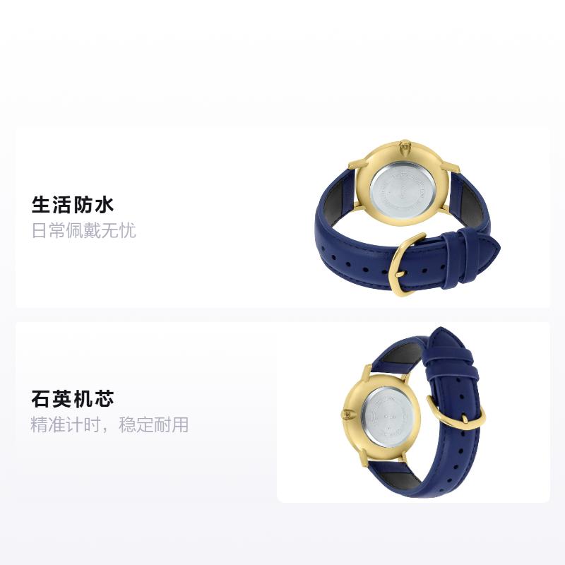 Casio STANDARD series ins simple style business casual versatile classic pointer blue dial waterproof quartz movement leather strap MTP-VT01GL-2B