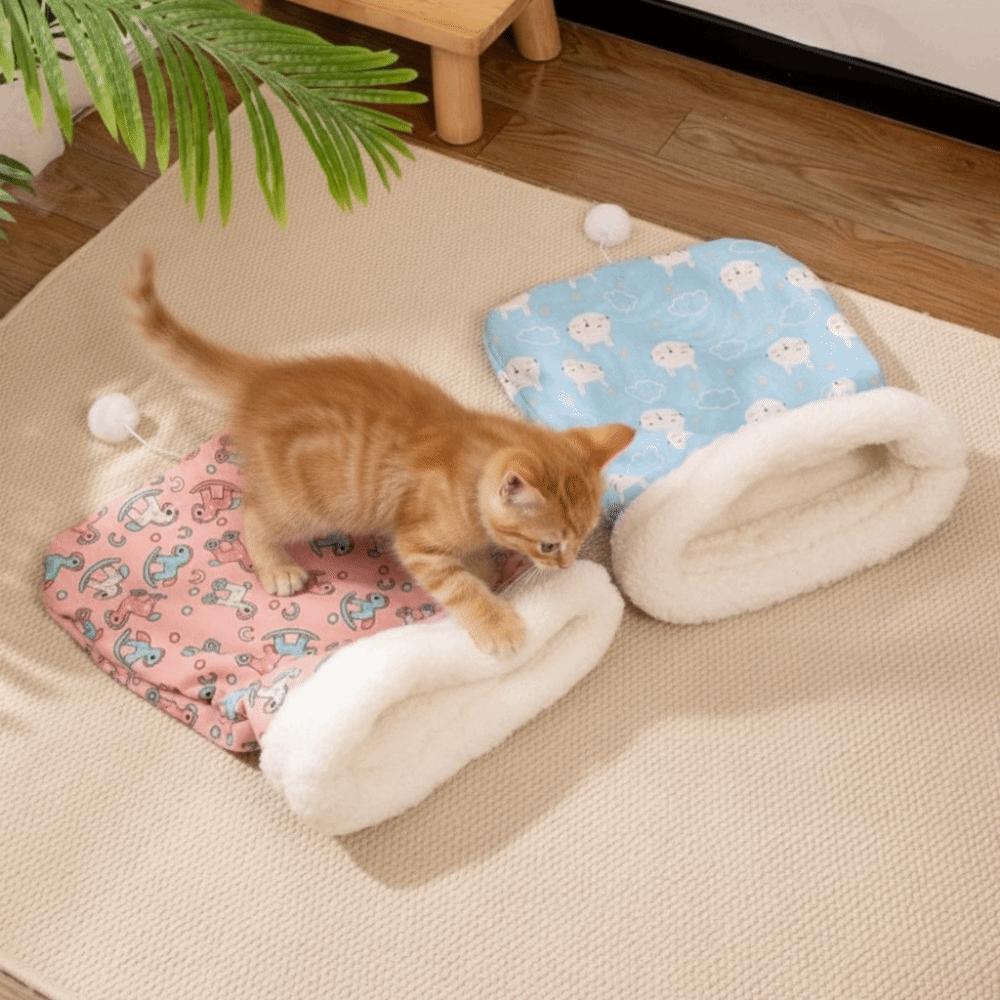 Pocket Type Cat Sleeping Bag Plush Kitten Quilt Bed Pet Supplies Cat Nest  Winter
