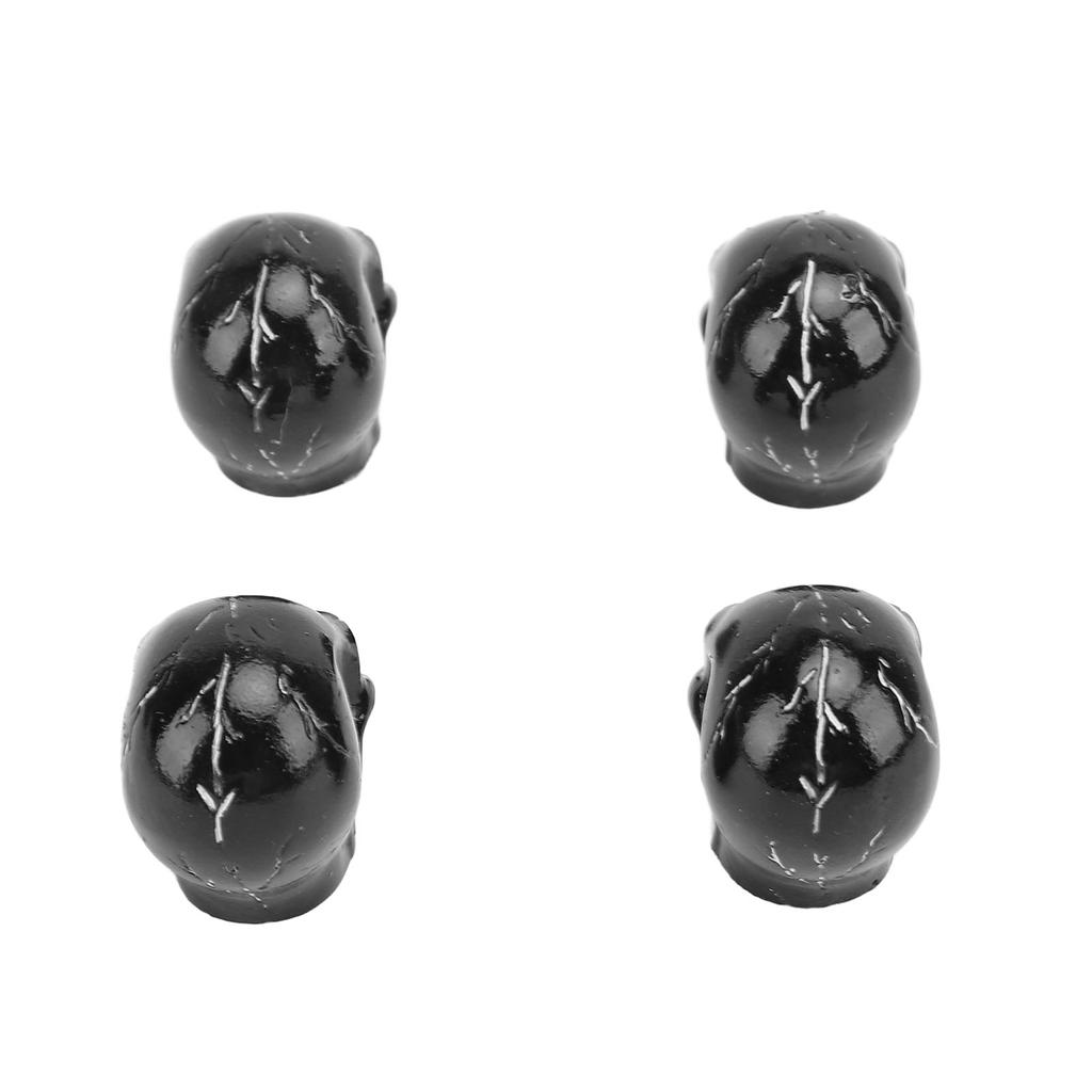 Soleebee 4 Pezzi Cromo Pneumatico Cappucci per Valvole Cranio Accessori Auto Universale Cappucci delle Valvole per Auto SUV Camion Moto Bicicletta (Cranio Argento
