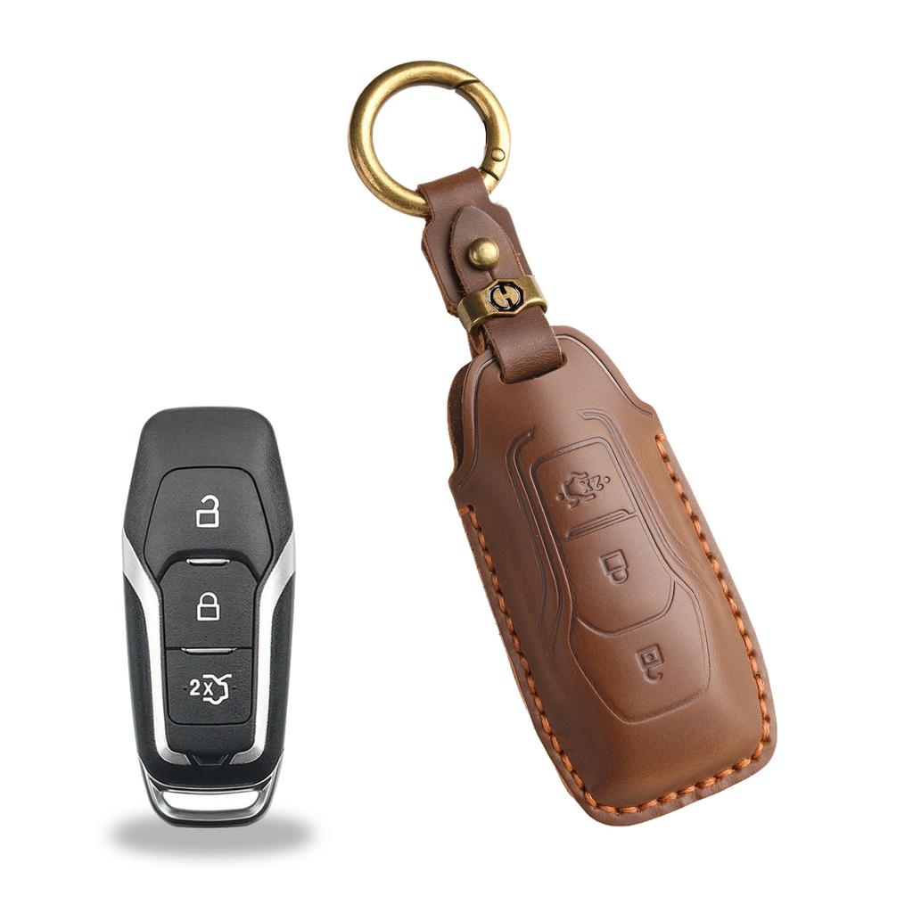 Retro Schlüsseltasche ist geeignet für Fords alte Mondeo Edge Taurus Autoleder Schlüsseltasche Abdeckung Hülle Ring.